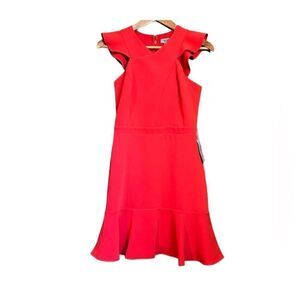 NWT! Chelsea 28 red ruffle dress